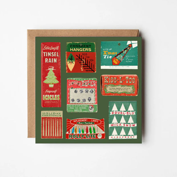 Christmas Vintage Decoratons Greeting Card