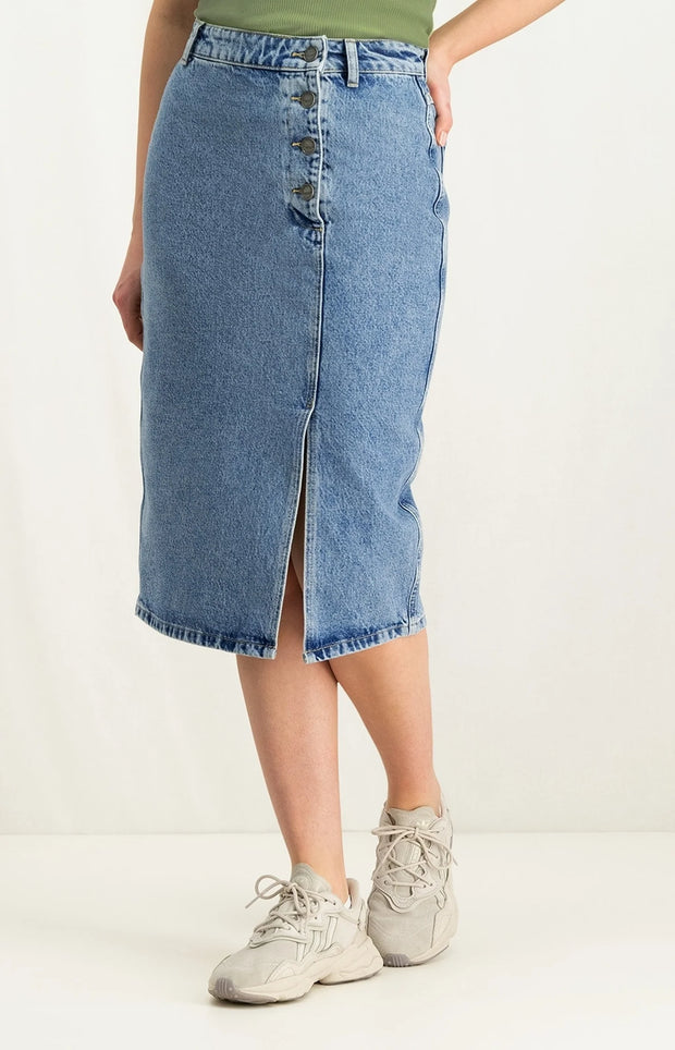 Denim midi skirt with buttons from Victoria Shop