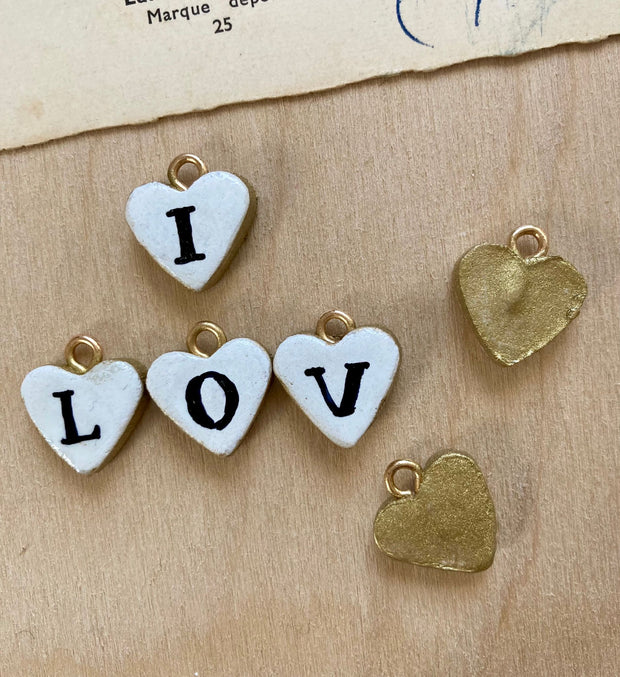 Initial Heart Charms by Samantha Stas