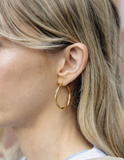 Gold Large Entwined Latch Hoop Earrings, Nordic Muse
