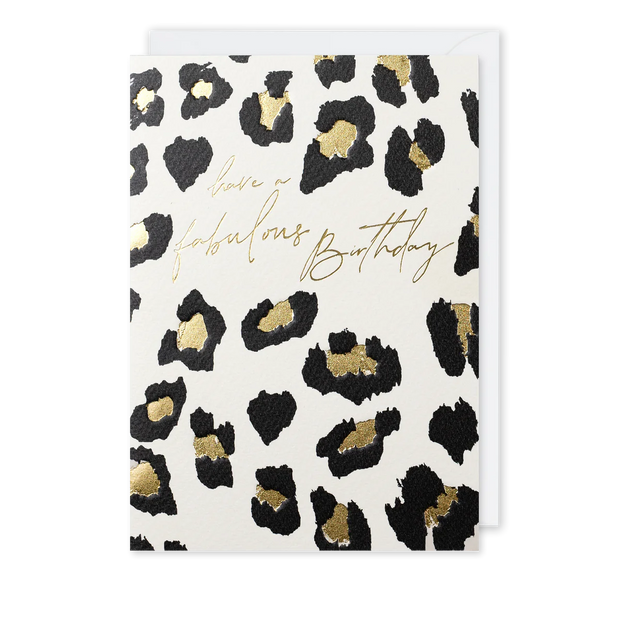 'Have a Fabulous Birthday" Leopard print card, Meraki