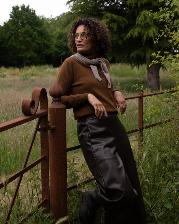 Jane Triangle Scarf | Dark Biscuit