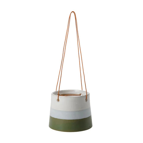Burgon & Ball Hanging Pot, Blue & Green