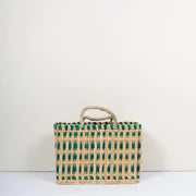 Green Woven Reed Basket, 3 sizes