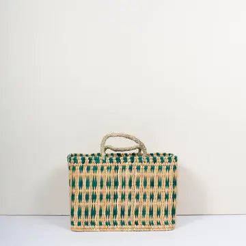 Green Woven Reed Basket, 3 sizes