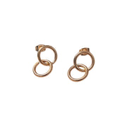 E057 18k Gold Double Circle Earrings