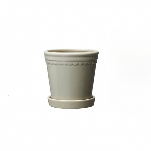 Astrid Plant Pot with Saucer in Linen - Medium