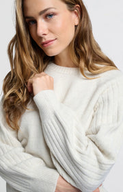 Soft Ribbed Sweater with Round Neck