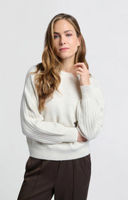 Soft Ribbed Sweater with Round Neck