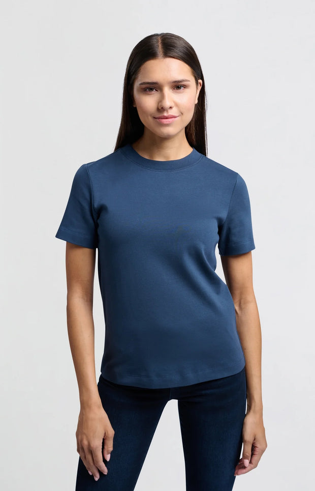 Navy Blue T-shirt with short sleeves, round neck and relaxed fit