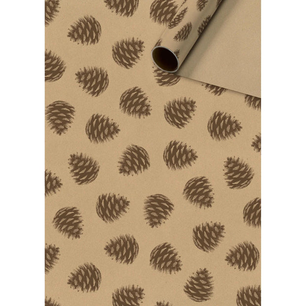 Pine Cone Pattern 2m Gift Wrap Paper Roll