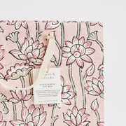 Hand Block Printed Gift Bags (Medium) - Lotus Pink Earth