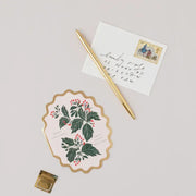 Merry Christmas and A Happy New Year Scallop Die Cut Card