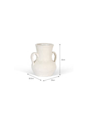 Ravello Vase with Handles White with measurements