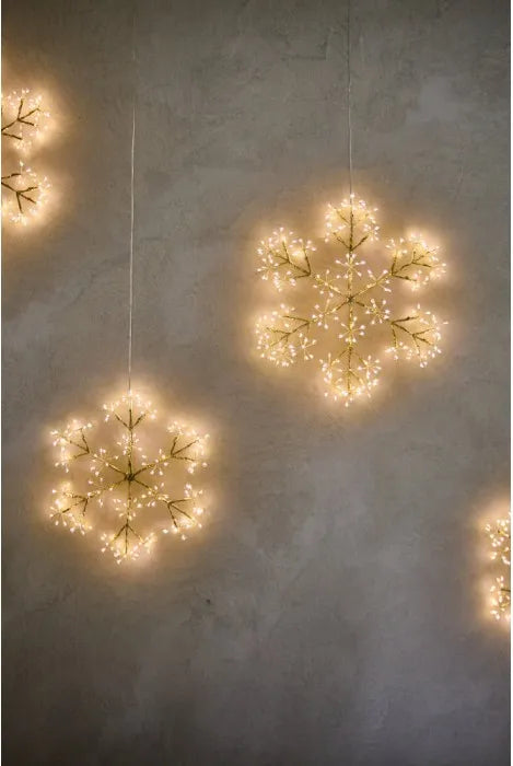 wall display of Snowflake Lights