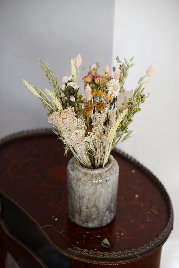 Dried wildflower field Small Bouquet - Pink Lemonade in vase