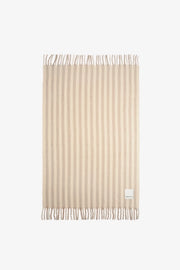 The Wool Stripe Throw - Pale Taupe Stripe