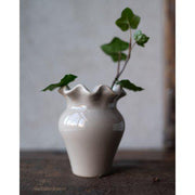 Ruffled Evelina Beige Mini Vase - From Victoria Shop