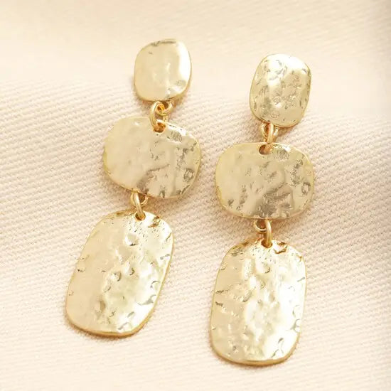 Molten Ovals Drop Earrings in Gold Lisa Angel