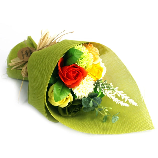 Soap Flower Bouquet - Green Yellow