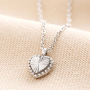 Lisa Angel, Stainless Steel Tiny Antiqued Heart Pendant Necklace