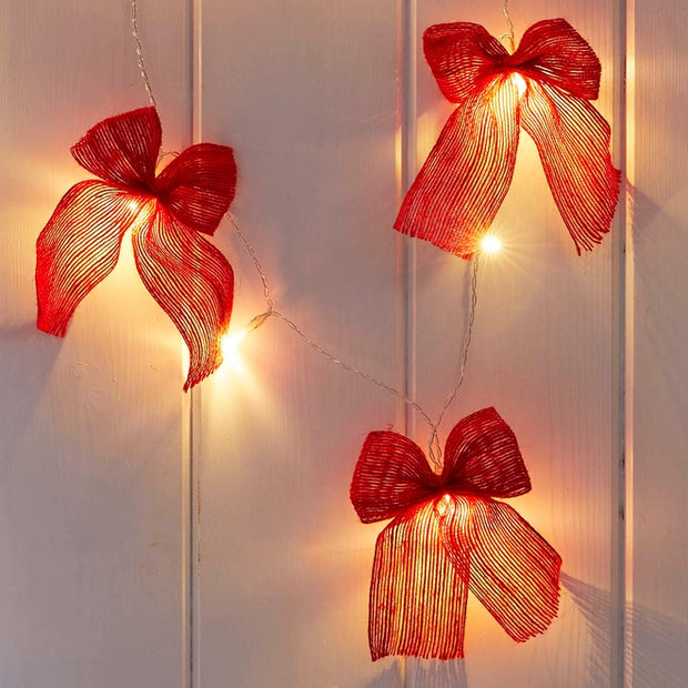 Folklore Fabric Bow Led String Lights