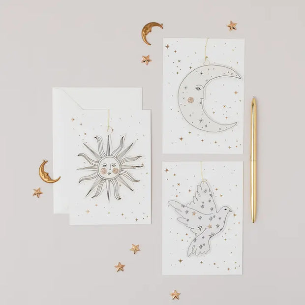 Dove Papercut Christmas Decoration with Postcard & Envelope