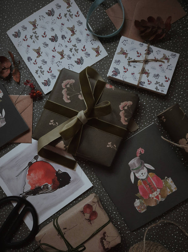 Winter season florals Gift Tags