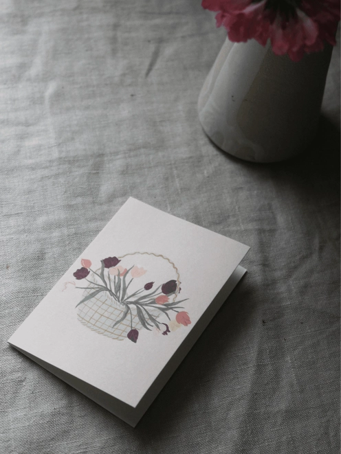 A Basket of Tulips Mini Card