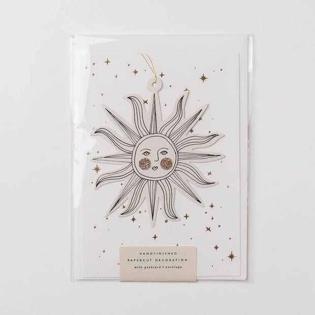 Sunface Papercut Decoration with Postcard and Envelope