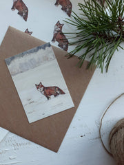 Fox In A Winter Landscape Gift Tag