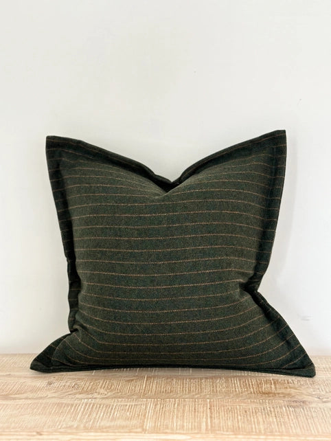 Eva Wool Blend Cushion  - Pine Green