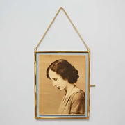 Dia Gold Antique Brass Glass Hanging Photo Frame