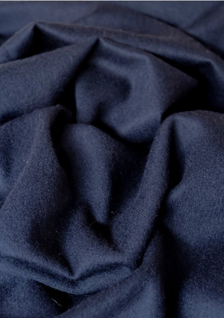 detail of Lambswool Oversized Scarf in Navy