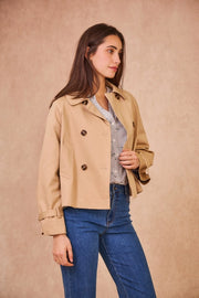 Violette Beige Short Trench Jacket