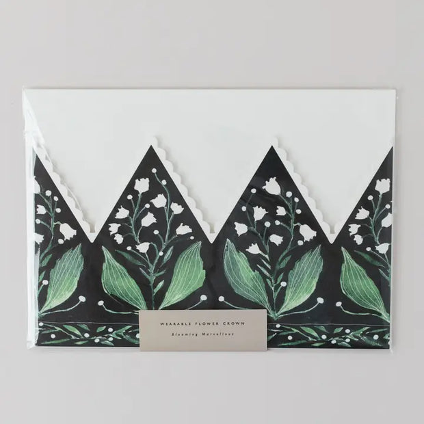 Botanical Party Hat Crown Card Lily of the Valley