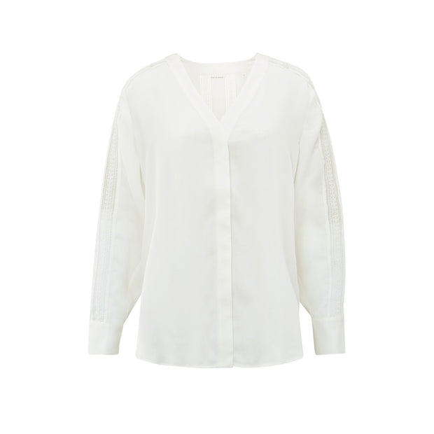 Blouse with V-neck, long detailed sleeves and buttons - from victoria shop