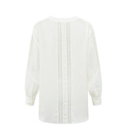 Blouse with V-neck in off white - from victoria shop