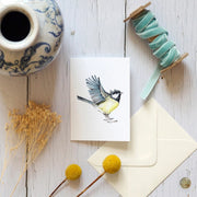 Mini Blue Tit Bird Watercolour Greeting Card - From victoria shop