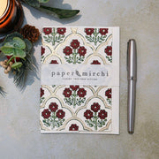 Hand Block Printed Greeting Card - Trellis Cherry