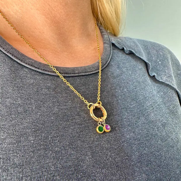 N203 Open Ring Chain Necklace For Charms in Gold