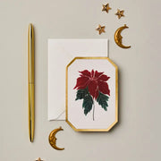 Poinsietta Botanical Die Cut Mini Card