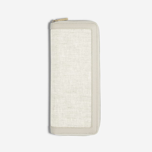 Oatmeal & Linen Jewellery Roll - on white background