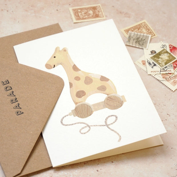 Wooden Giraffe Greeting Card