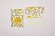 Hand Block Print Greeting Card and envelope-Marigold Glitz Sunshine - from Victoria Shop