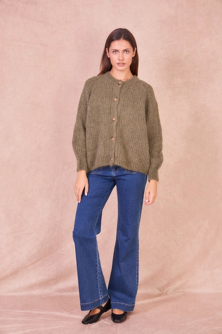 Mohair Blend Cardigan in Brown - from victoria Shop