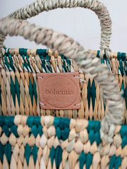 Green Woven Reed Basket, 3 sizes