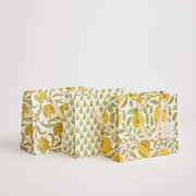 Hand Block Printed Gift Bags (Medium) - Marigold Glitz Sunshine