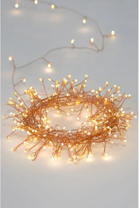 Cluster Copper Lights Indoor/Outdoor 3.2M Battery Powered