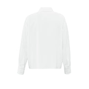 White Blouse with Long Sleeves and Button Closure